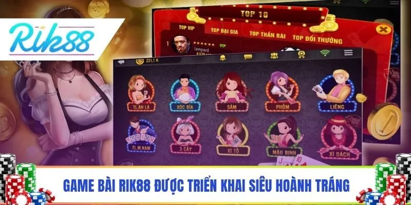 Game bài Rik88 được triển khai siêu hoành tráng